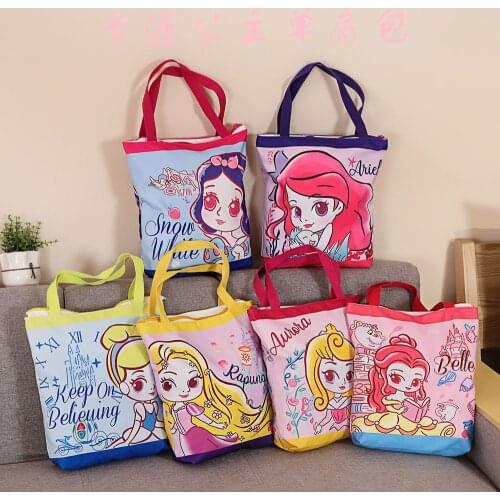Disney Frozen Cartoon shoulder bag female wild large-capacity canvas tote bag girl heart handbag fashion casual storage bag