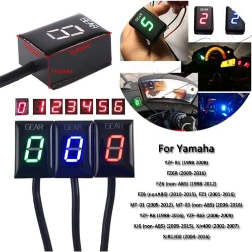 For Yamaha 6 Speed LED Gear Digital Display Indicator Motorcycle Plastic Light Direct Plug-in Red/Blue/Green YZF-R1 FZ6 MT-03