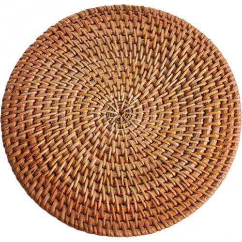 Heat Insulation Handmade Rattan Plate Coaster Placemat Mat Kitchen Cup Accessory Home Decor Table Coaster Kicthen Accessories