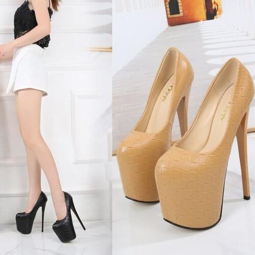 19 cm Super High Stilettoes Platform Heels 34-50 Trans Queer Black Beige Crossdresser Drag Queen Party Club Costume Lady Shoes