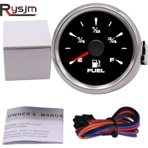Universal 52mm Pointer Fuel Level Gauges digital fuel gauge 0-190ohm or 240-33ohm 0-180ohm Fuel Level Meters for boat