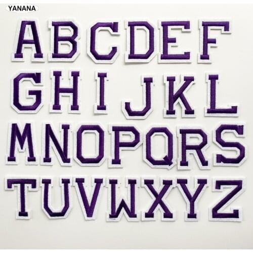 English Alphabet Letter Embroidered Iron On Patch For Clothing Badge Paste For Clothes Bag Pant DIY