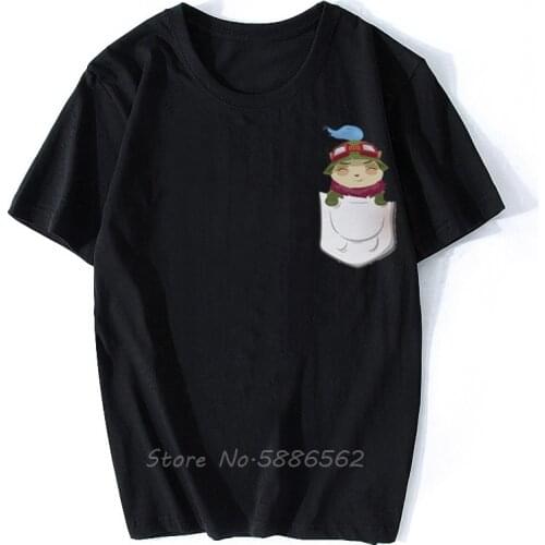 Teemo In Pocket Funny T Shirt Men Summer New White Casual Short Sleeve Homme Cool Tshirt Tees Harajuku
