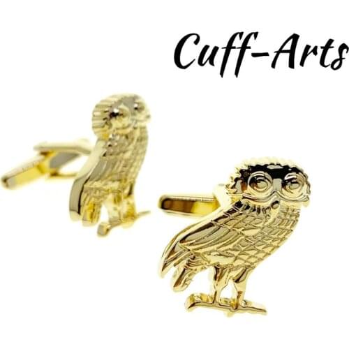 Cufflinks for Men Wise Old Owl Golden Cufflinks Gemelos Gemelli Spinki by Cuffarts C10417