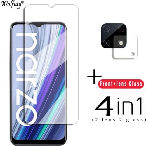 9H Screen Protector For Realme Narzo 30A Glass For Realme Narzo 30 Tempered Glass Full Glue Protective Camera Film For Narzo 30