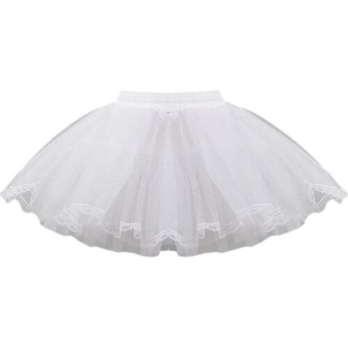 Hard Net Lace Bride Wedding Dress Petticoat Kids Women Short White Mesh Petticoats Elastic Drawstring Waistband no Hoop Tulle