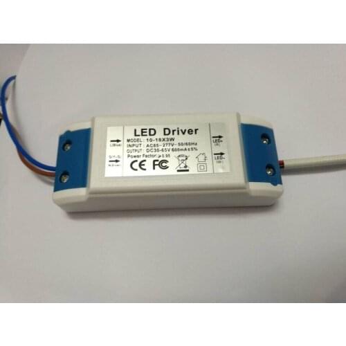 1PC AC 80-265V 10-18x3w LED Driver Power Supply High Power LED Chip 600ma 85-277v for 12pcs-18pcs 3W Plastic