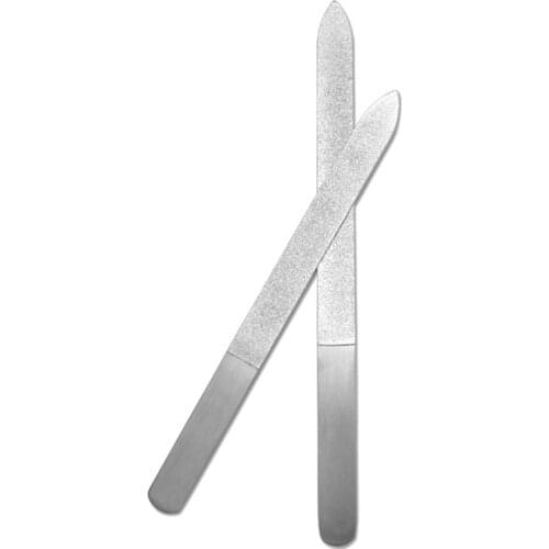 1pcs Nail File Stainless Steel Double Side Nail File Metal Sapphire Buffer File Manicure Files for Salon Home and Travel