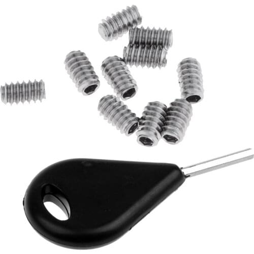 10 Pieces Fin Grub Screws + Surfing Board Surfboard Fin Key Spare Replacement Kit Stainless Steel Grub Screws