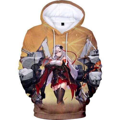 2021 Hot Game Azur Lane 3D Hoodies Sweatshirt Men Women Adult Kids Pullovers Long Sleeves Harajuku Style Oversize Regular Hoody
