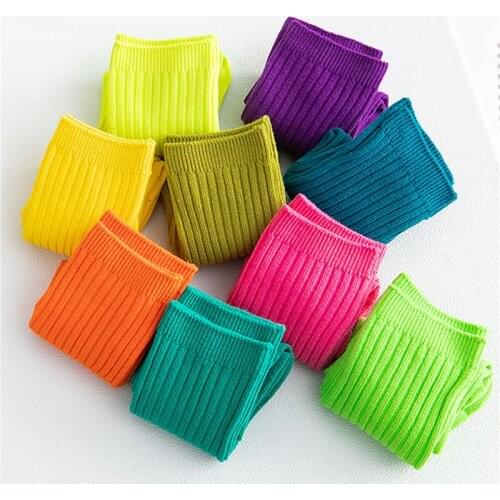 3 Pairs/Pack Autumn Baby Socks Unisex Candy Colors Long Socks Soft Warm Winter Students Socks 1 To 12 Years