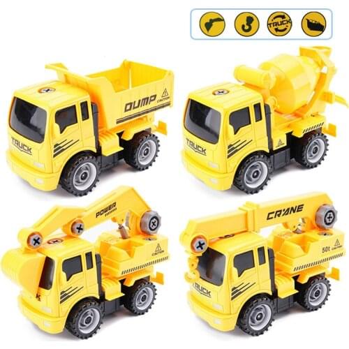 4pcs/set Baby Classic Simulation Engineering Car Toy Excavator Model Tractor Toy Dump Truck Model Toy Vehicles Mini Gift for Boy
