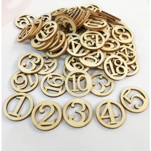 50pcs Wooden Letters Numbers Crafts Unfinished Word Number Ornament DIY Wooden Symbols for Painted Letter Board Wall Decoration