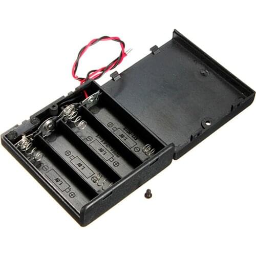 6V 4 X AA Battery Holder Case Slot Holder Power Bank Cases Wire Slot Battery Storage Box With Switch Wires For RC Parts