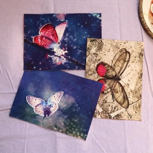 15*20cm 9pcs butterfly animal Hand Dyed Cotton canvas Fabric Tissue For Sewing DIY Patchwork Scrapbooking Quilting Tecido SL123