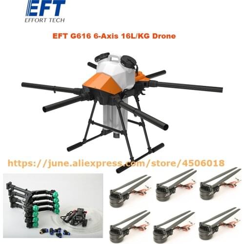 EFT GX Serial G616 Six-axis 16L 16KG Agricultural Spray Drone with Hobbywing X8 Power System