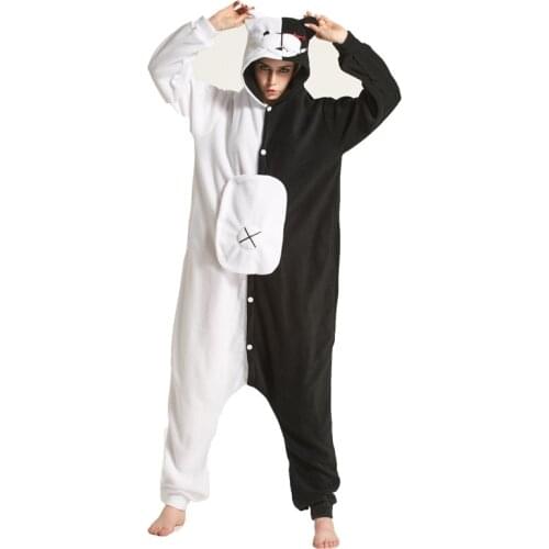 Adult Fleece Onesies Pyjama Costume Danganronpa Dangan Ronpa Monokuma & Monomi Halloween Christmas Carnival Party Clothing