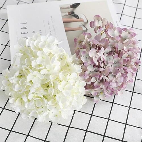 7.4inch High Quality Artificial White Hydrangea Flower Ball Silk Hydrangea Accessory for Home Wedding Decoration Fake Flores
