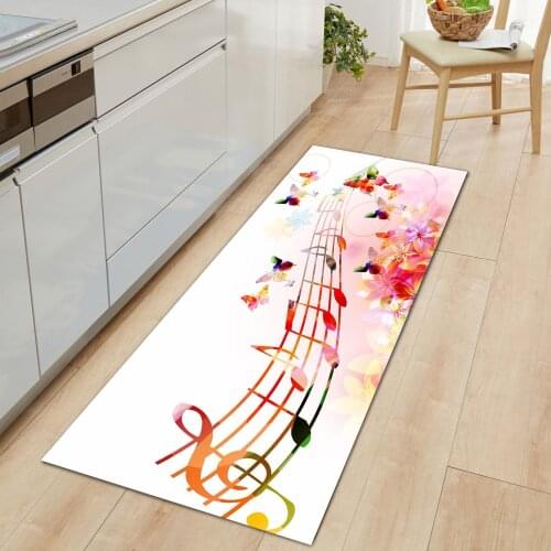 Kitchen Doormat 3D Piano Letter Print Short Plush Living Room Balcony Bathroom Nordic Bath Mats Home Decor Non Slip Area Rug