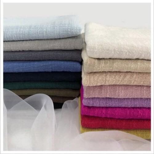 Micro elastic bamboo cotton linen single color fabric dress shirt pants scarf DIY sewing material by the meter