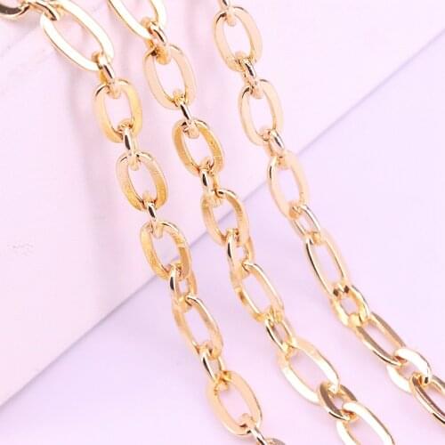 5Meters Trendy Gold Color Links-Opened Chains Findings, Necklace Chains Bulk For Jewelry Making