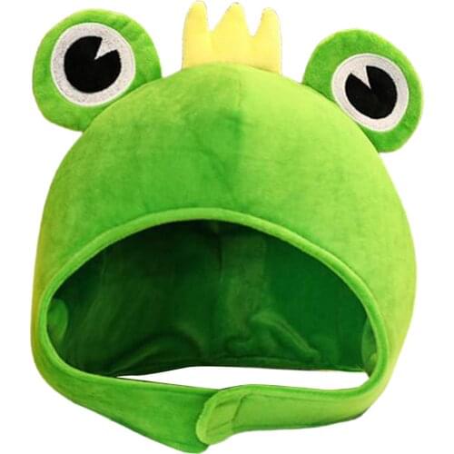 Cartoon Forg Hat Moving Winter Hat Funny Animal Plush Hat Cap for Women Girls, Cosplay Christmas Party Holiday Hat