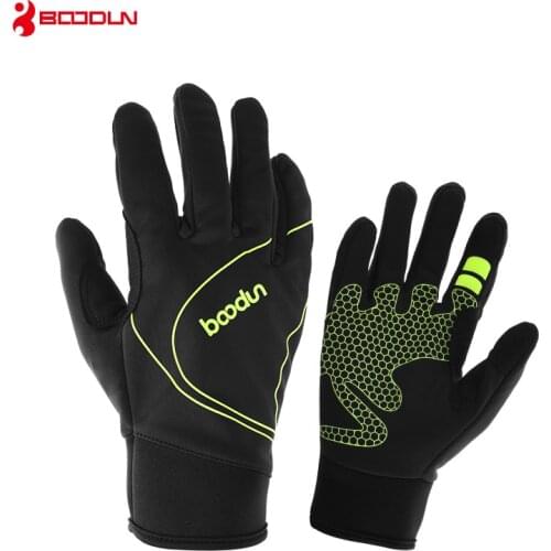 Men Women Winter Full Finger Touch Screen Thermal Fleece Cycling Gloves Windproof Outdoor Sports Anti-slip Road MTB Bike Gloves