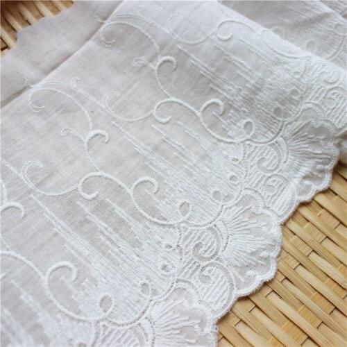 New Off-white Cotton100% Cloth Embroidered Lace Trim DIY Sewing Accessories Lace Fabric Width 16cm 3Yds/lot