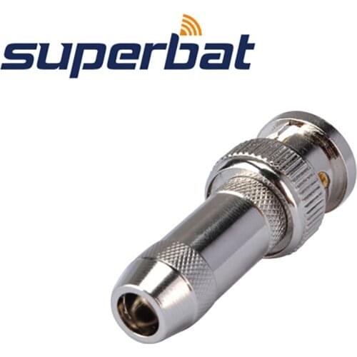 Superbat 10pcs BNC Crimp with Jacketed Plug Connector for Coaxial Cable RG58,RG142,KSR195,LMR195