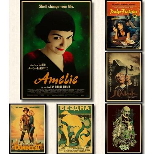 Amelie poster and pulp fiction poster Vintage Style Retro Paper Poster