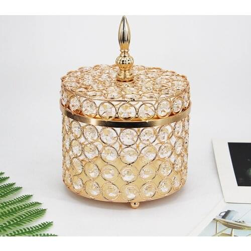 IMUWEN Crystal Tray European Bowel Metal Jars Tableware Storage Dinnerware Dessert Display Jewelry Box home Decoration