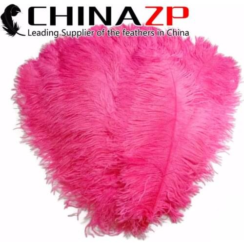 Made in CHINAZP Factory Size 45~50cm(18~20inch) 100pcs/lot Dyed Hot Pink Table Decoration Ostrich Feathers