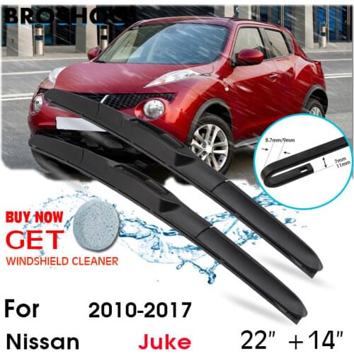 Car Wiper Blade Front Window Windscreen Windshield Wiper Fit Blade Accessories For Nissan Juke 22''+14'' 2010-2017 Fit Hook Arm