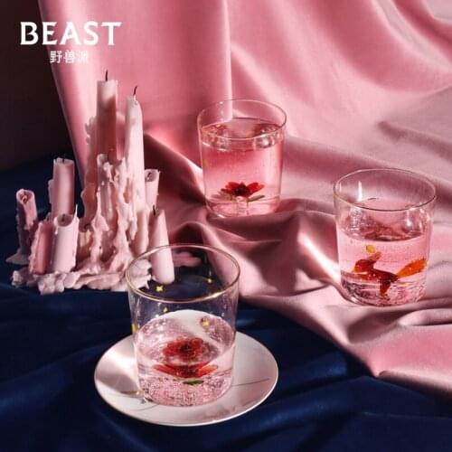 The beastly little prince light luxury glass set couple to cup immortal flower gift box birthday gift