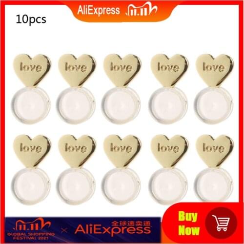 10Pcs Heart Love Magic Earring Lifters Earring Lifts Backs Adjustable Hypoallergenic Earring Nuts Ear Lobe Support