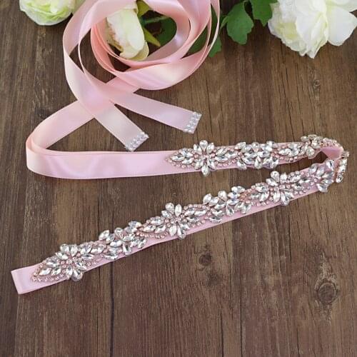 100% Handmade Exquisite Rose Gold Belt Rhinestone Belts Wedding Bridal Dress Belt Wedding Sash Bridal Belts Bridesmaid Belt Sash
