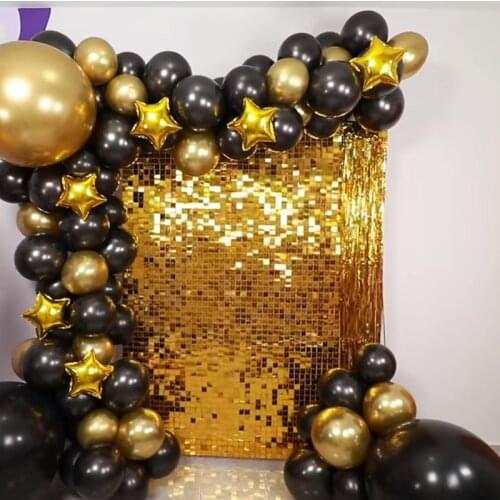 101pcs/Set Black And Gold Balloon Garland 18 Inch Balloon Wedding Birthday Party Black Gold Decorations Anniversary Supplies
