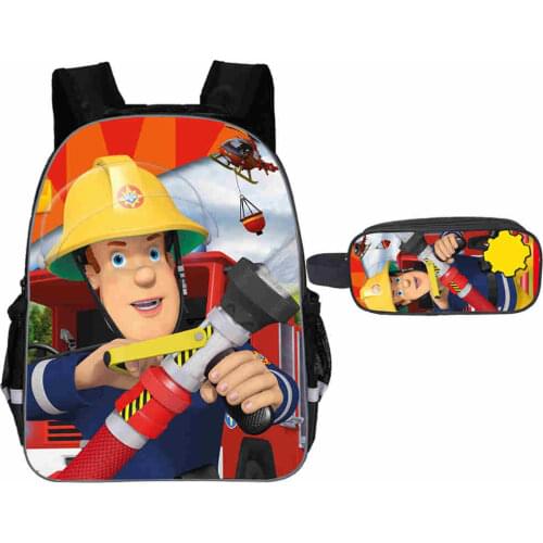 13 inch School Bags for Boys Cartoon Hero Fireman Sam Schoolbag Children Baby Kindergarten Bookbag Kid Mochila Infanti