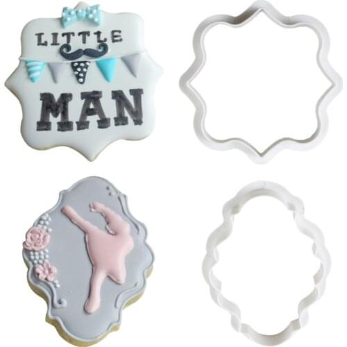 4Pcs Biscuit Molds Plastic Flowers Shape Cookies Fondant Cake Moulds DIY Decorations Kitchen Baking Tool