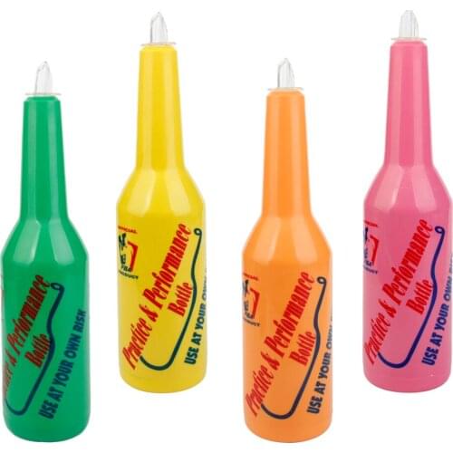 4-Pack Practice Bar Pub Bottle Cocktail Shaker Flair Bartending Bartender Plastic - Pink - 8 x 29cm, Yellow/Pink/Green/Orange
