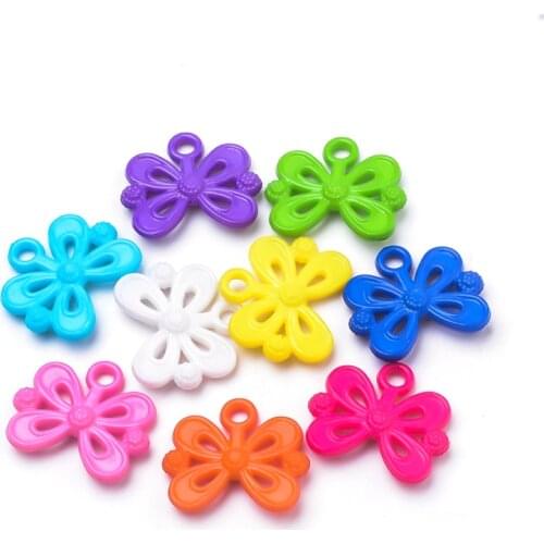 50pcs/ DIY Jewelry Fittings Bowknot/Crown/Star & Moon Acrylic Beads Mix Color Children Department Plastic Pendant
