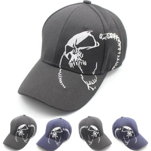 Men Women Baseball Cap Embroidery Skull Cotton Kpop Hats Dancing Sport Sun Hat Adjustable Hip hop Rock Snapback Cap