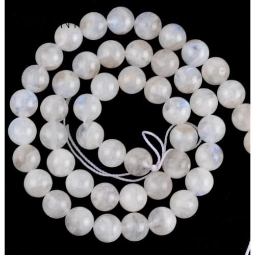 Natural Moonstone Gem Stone Beads For Needlework Jewelry Making 6 8 10 12mm Round Spacer Loose Beads Diy Bracelet Necklace 15