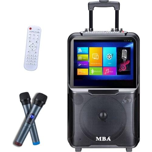 Screen Mirroring function Trolley speaker with touchscreen hone karaoke system / outdoors karaoke player