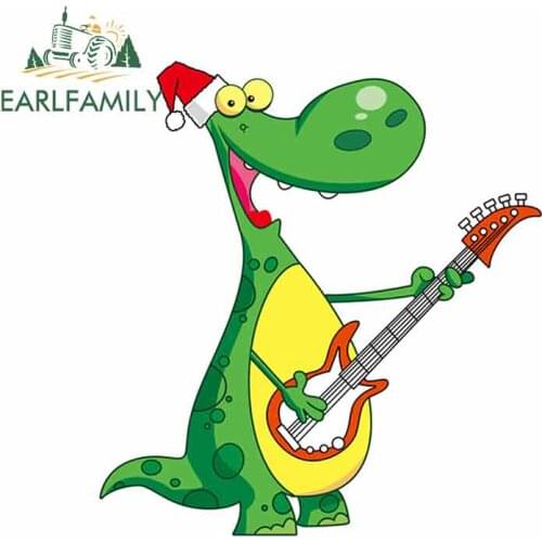 EARLFAMILY 13cm x 12.1cm for Crocodile Playing Guitar Decal Car Stickers DIY Waterproof Custom Printing Vehicle Decoration