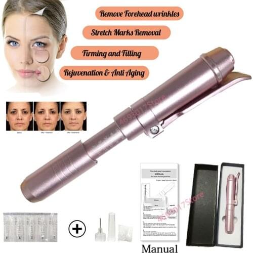 Hyaluronic Injection Pen Massage Atomizer Pen lip Lift Injector High Pressure Acid Micro Guns Anti Wrinkle Water Syringe Needle