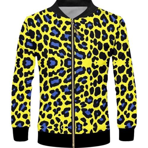 IFPD EU Size Zipper Jackets 3D Printed Leopard Spot Streetwear Plus Size Casual Clothes Homme Autumn Long Sleeves Tracksuit Coat