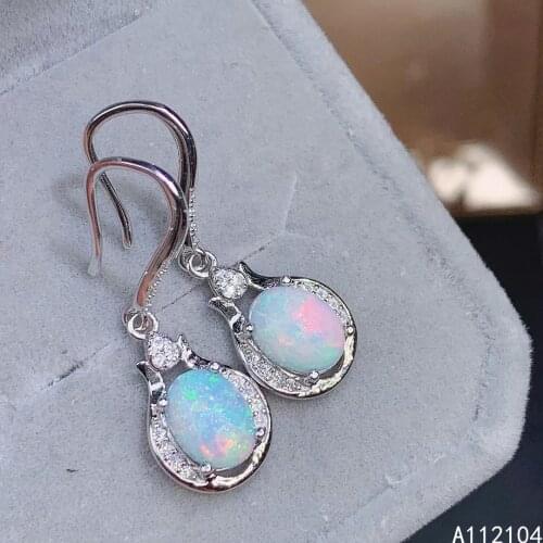 KJJEAXCMY Jewellery 925 sterling silver natural white opal women classic popular Chinese style gem earrings eardrop support dete