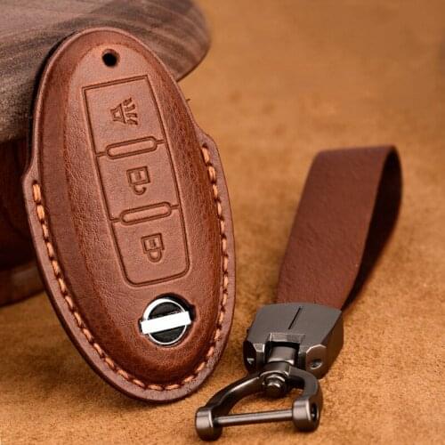 Leather Car Key Case Cover Shell for Nissan Qashqai J10 J11 X-Trail t31 t32 kicks Tiida Pathfinder Murano Note Juke Covers