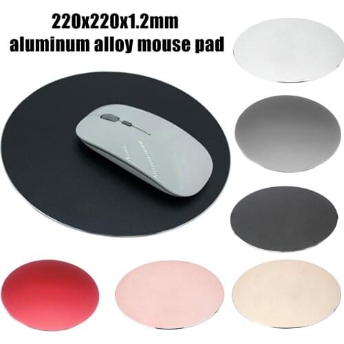 Round Mouse Mat Aluminum Anti Slip Rubber Bottom Gaming Mouse Pad Computer Accessory r20